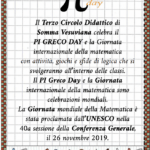 Celebrazione Giornata Internazionale della Matematica 𝝅 – day 14 marzo 2024